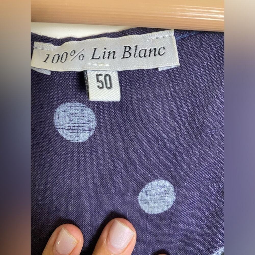 100% Lin Blanc Tiered Polka Dot Linen Dress
Lagenlook Beachy Coastal Blue 50 - Picture 4 of 4